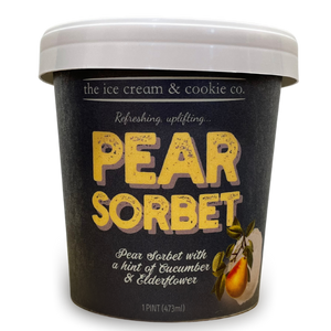 Pear Sorbet with Cucumber and Elderflower